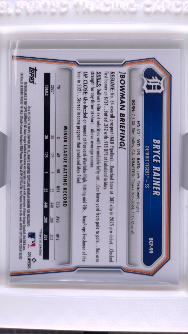 2026 Bowman Baseball Bryce Rainer 