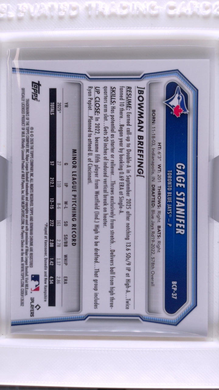 2026 Bowman Baseball Gage Stanifer 