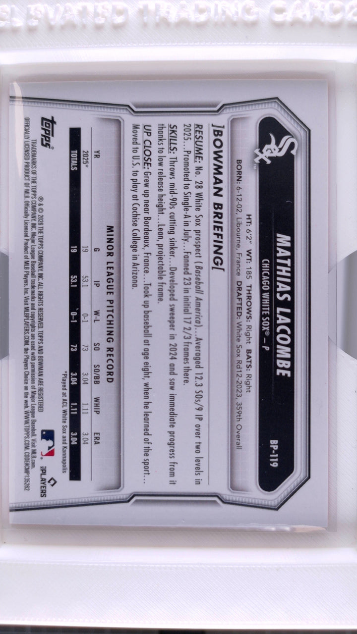 2026 Bowman Baseball Mathias Lacombe 