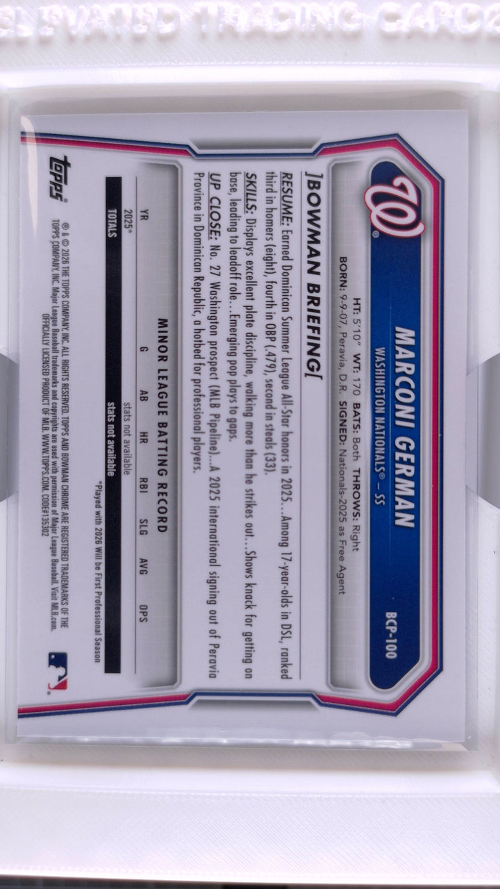 2026 Bowman Baseball Marconi German 