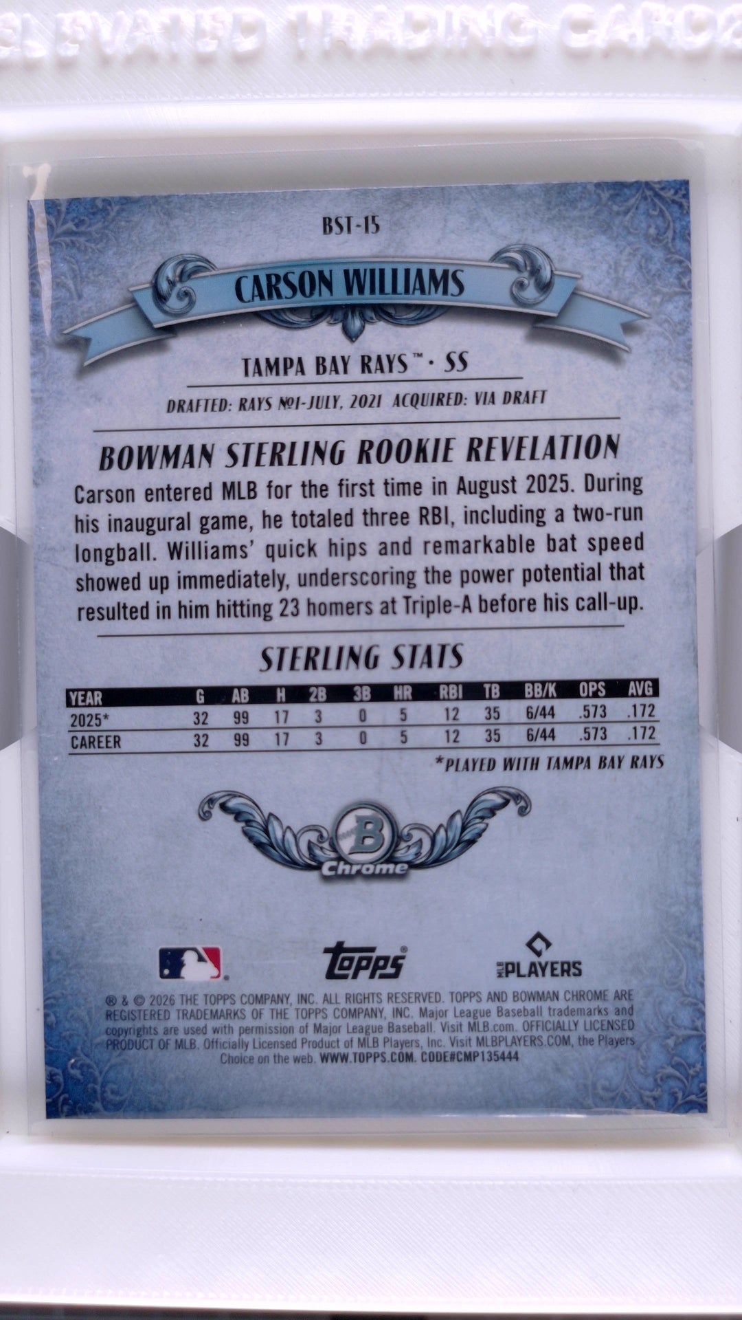 2026 Bowman Baseball Carson Williams 
