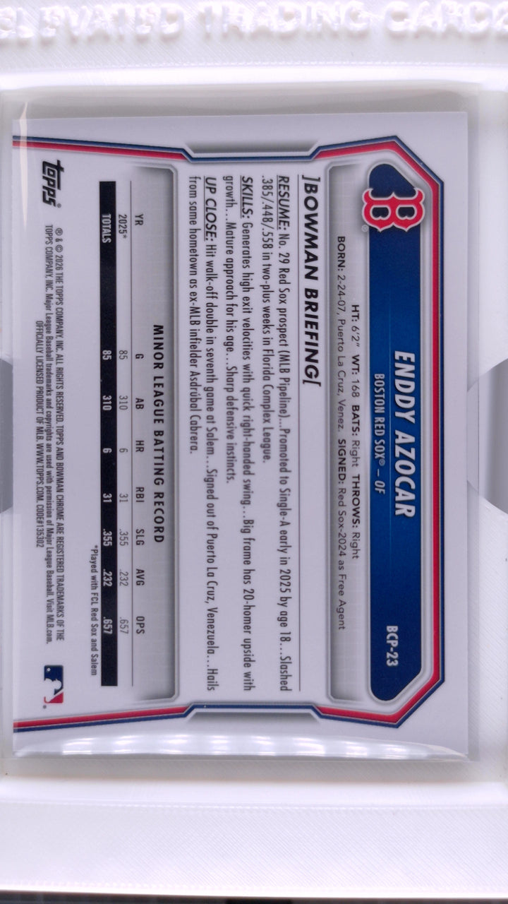 2026 Bowman Baseball Enddy Azocar 
