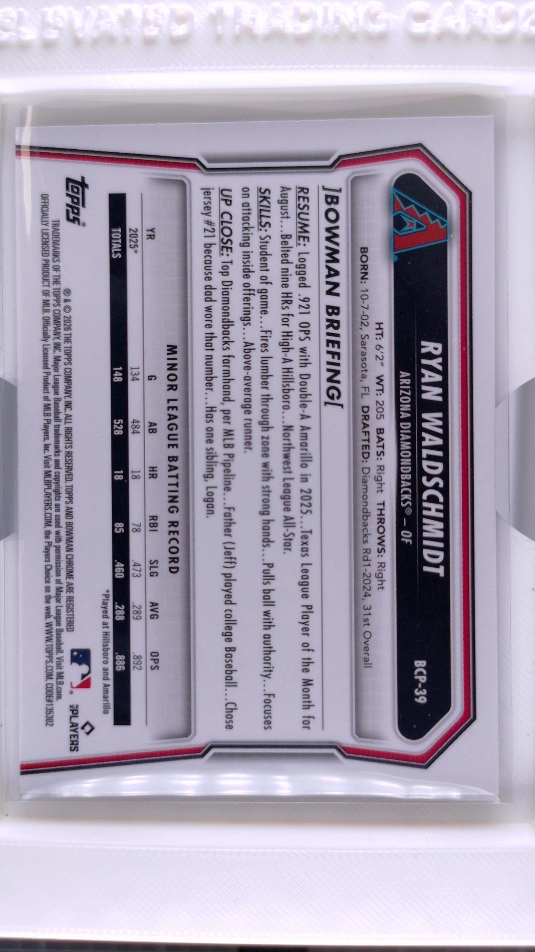 2026 Bowman Baseball Ryan Waldschmidt 