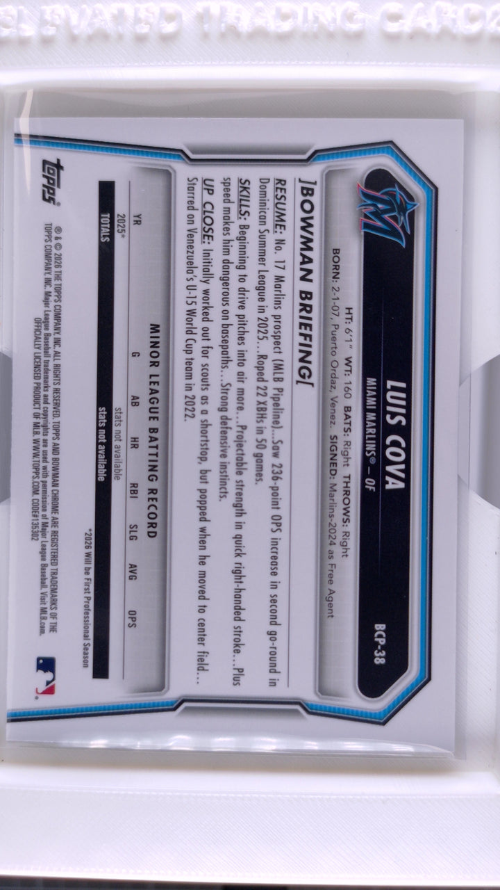 2026 Bowman Baseball Luis Cova 