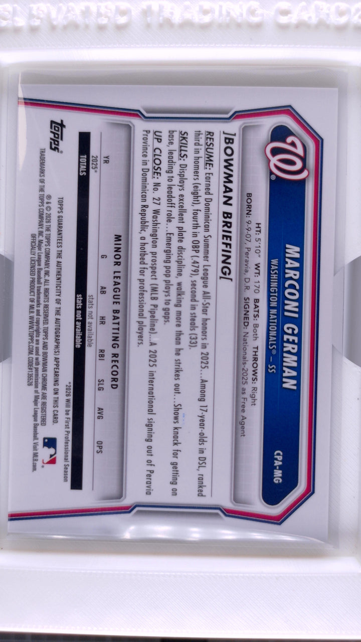 2026 Bowman Baseball Marconi German 