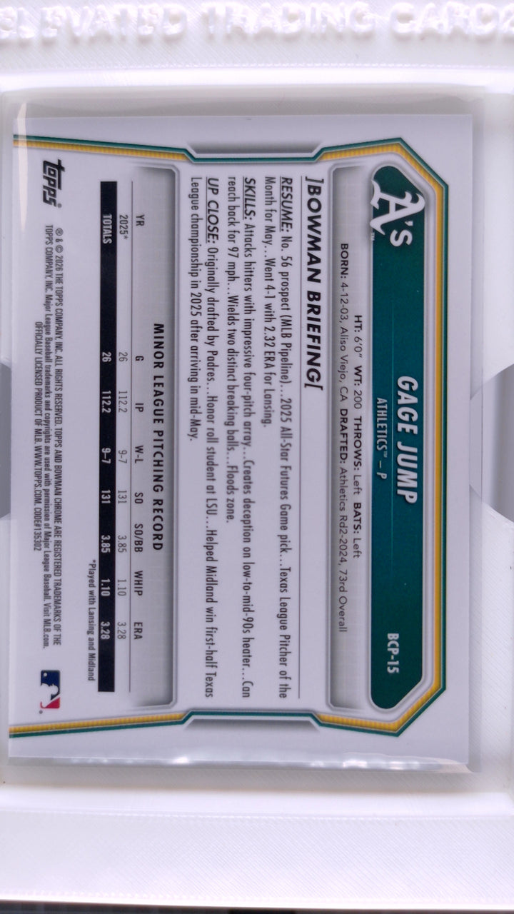 2026 Bowman Baseball Gage Jump 