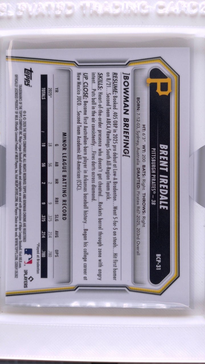 2026 Bowman Baseball Brent Iredale 
