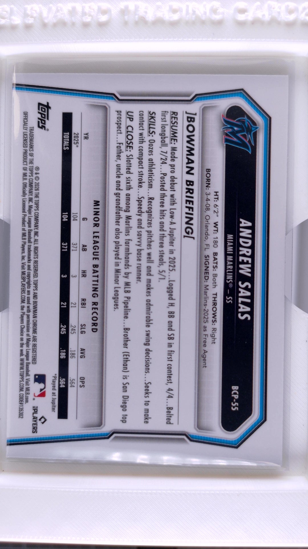 2026 Bowman Baseball Andrew Salas 