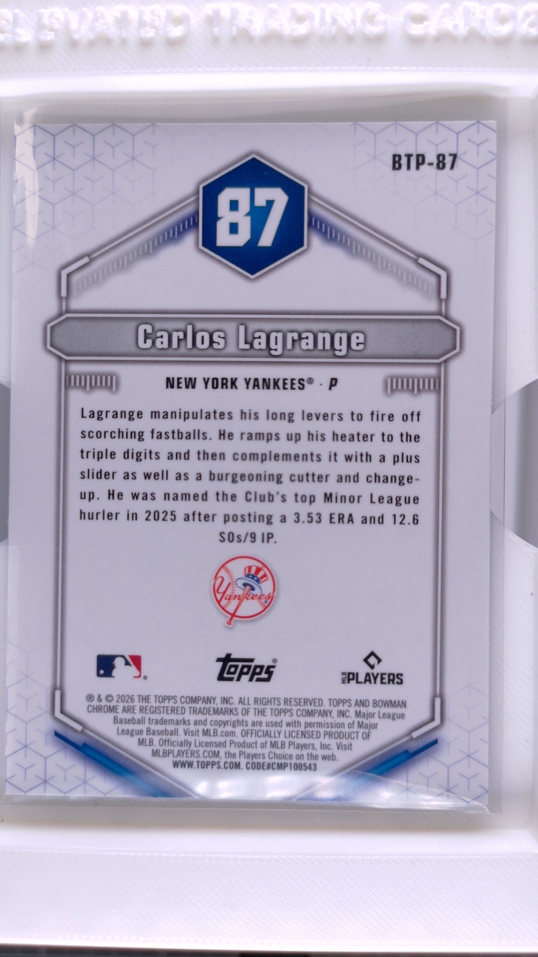 2026 Bowman Baseball Carlos Lagrange 