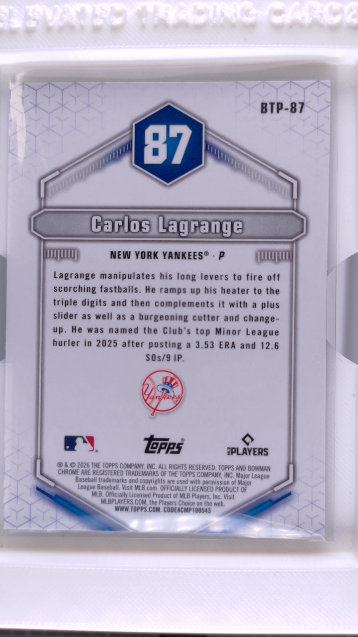 2026 Bowman Baseball Carlos Lagrange 