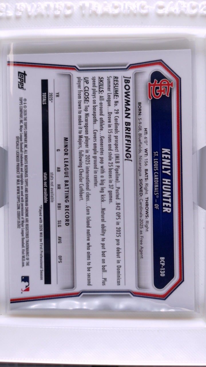 2026 Bowman Baseball Kenly Hunter 