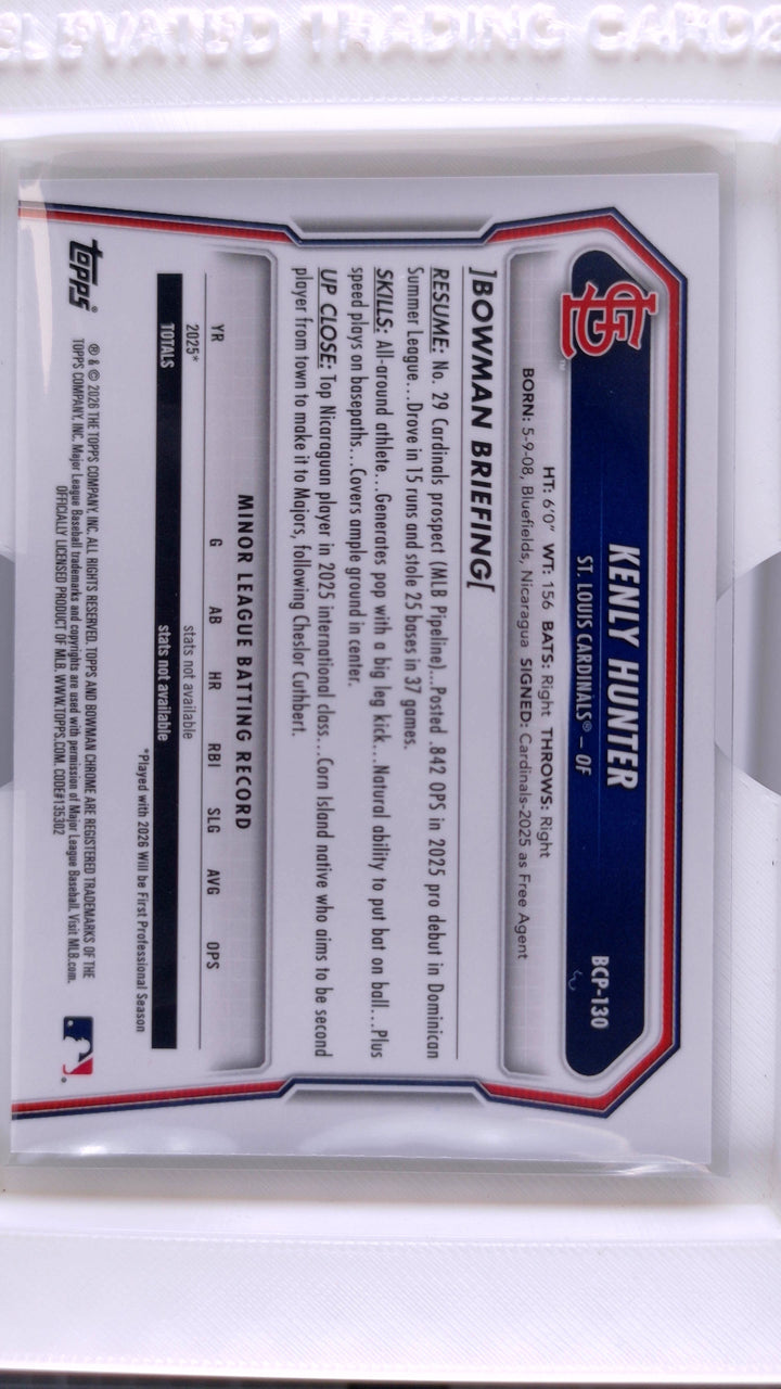 2026 Bowman Baseball Kenly Hunter 
