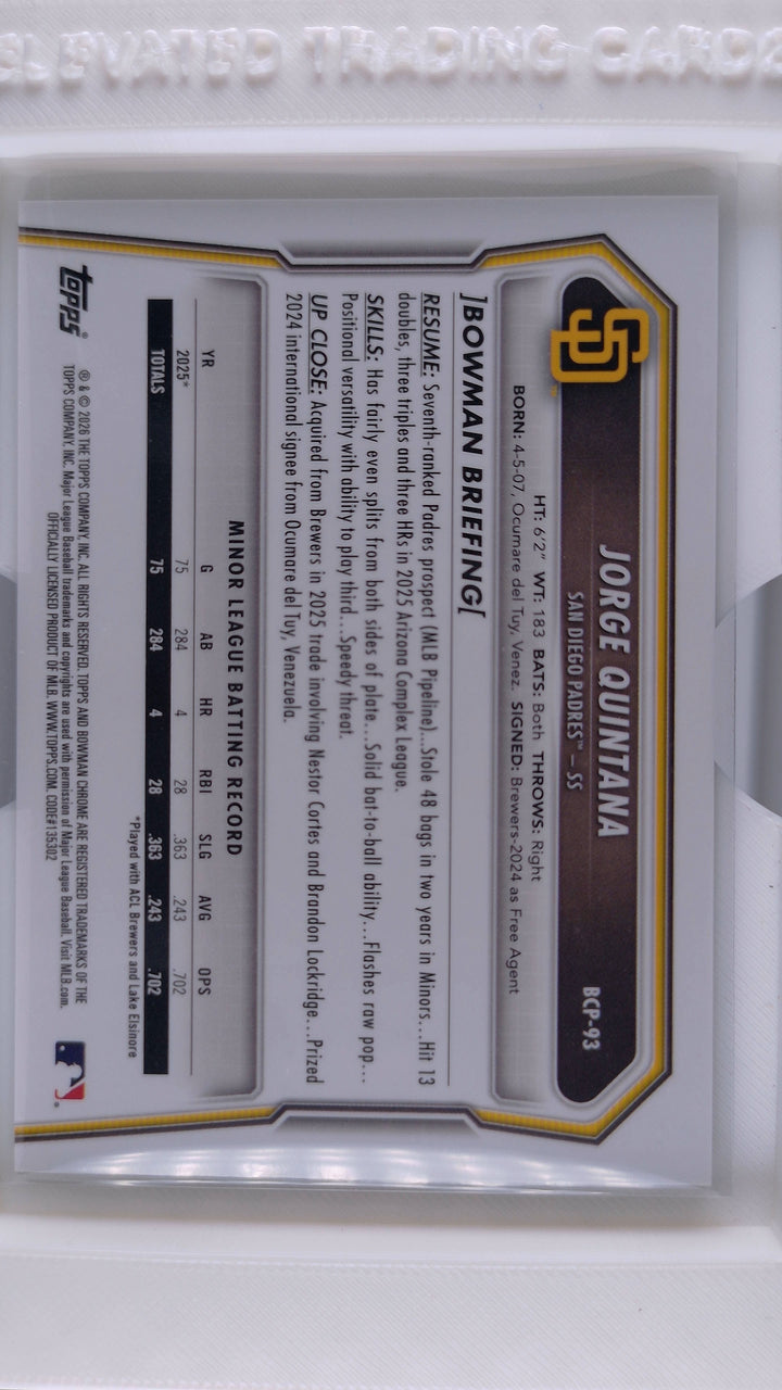 2026 Bowman Baseball Jorge Quintana 