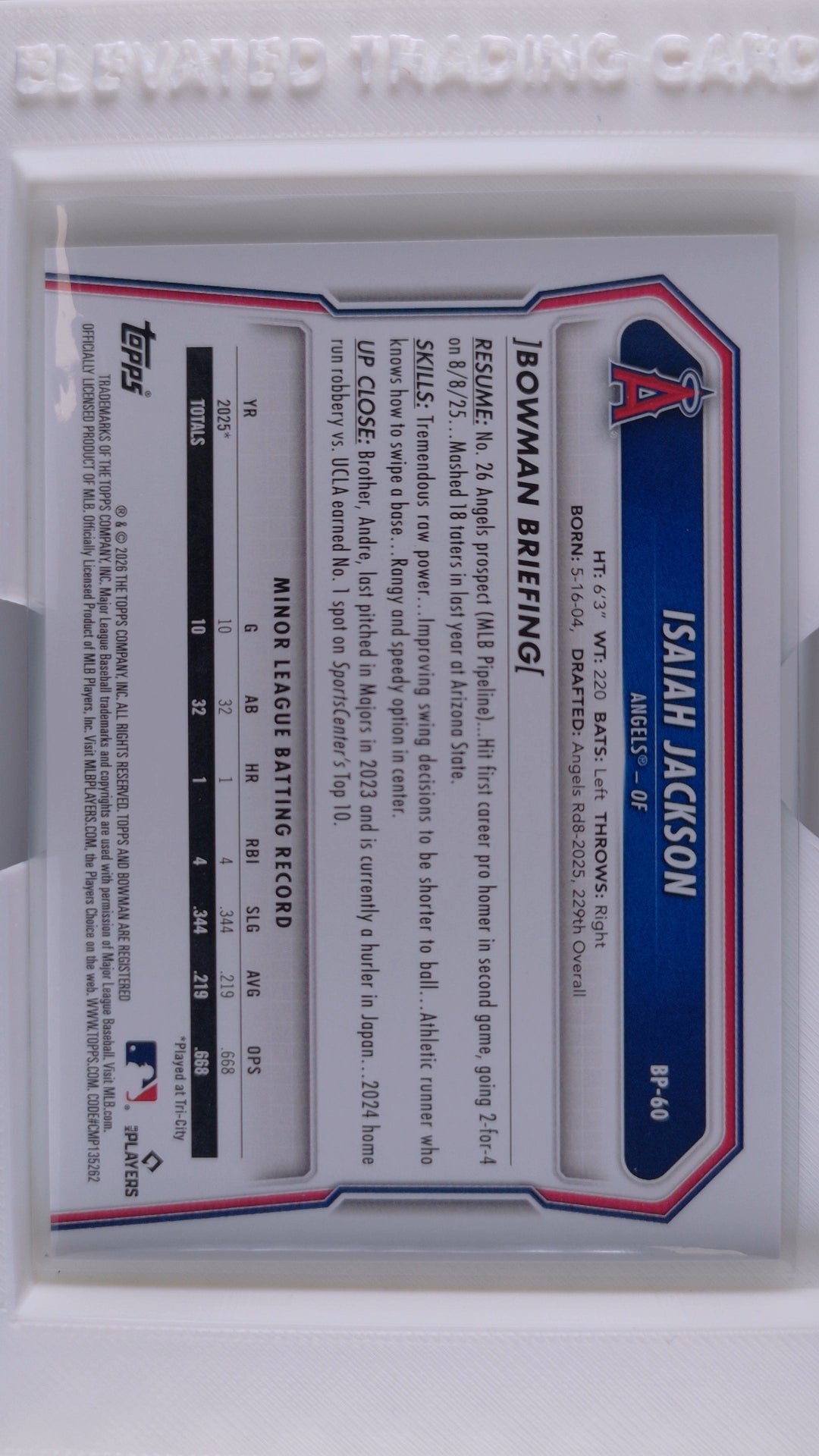 2026 Bowman Baseball Isaiah Jackson 