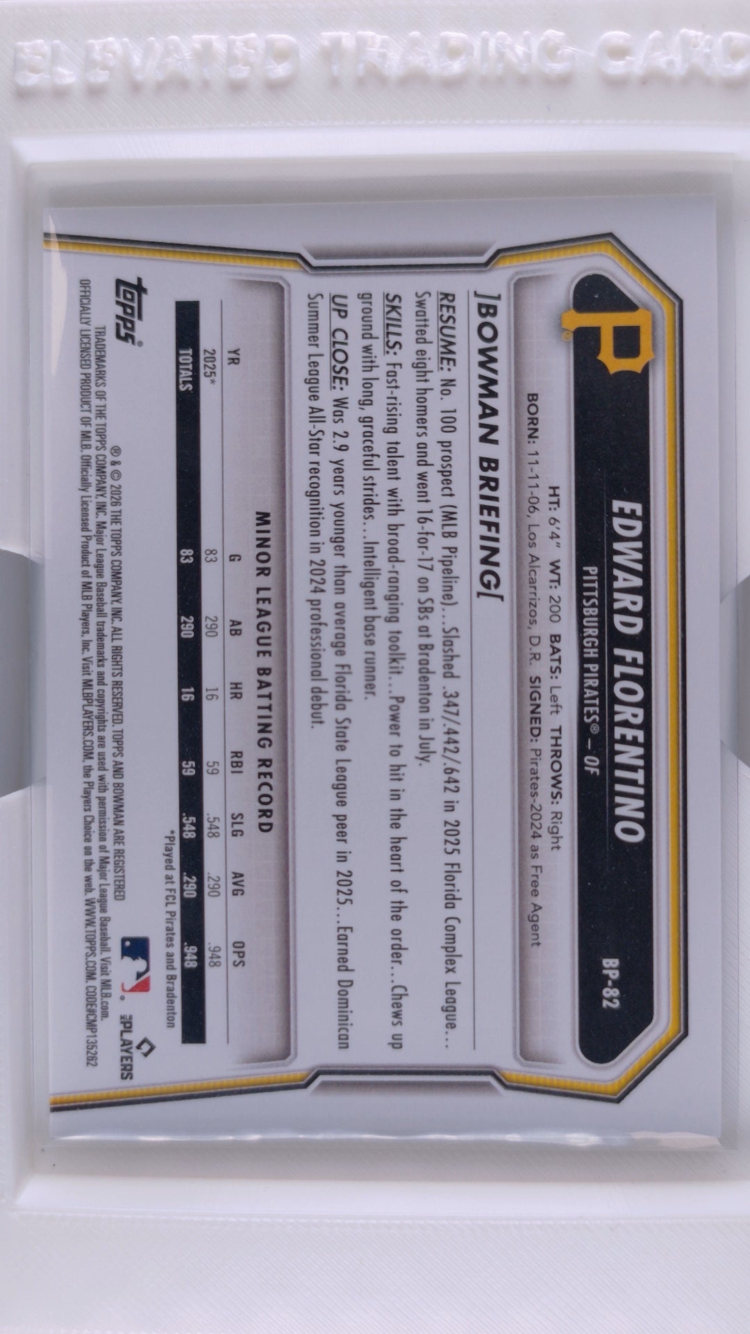 2026 Bowman Baseball Edward Florentino 