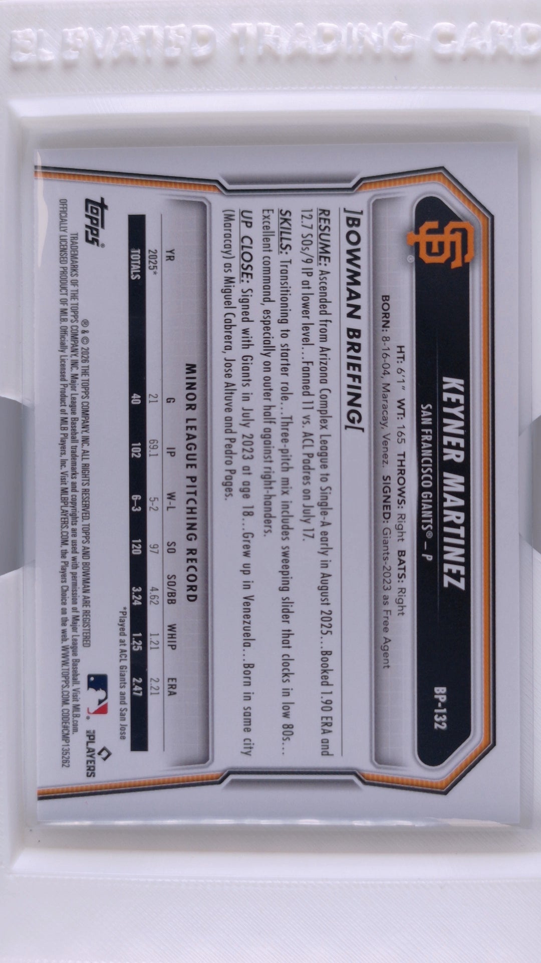 2026 Bowman Baseball Keyner Martinez 