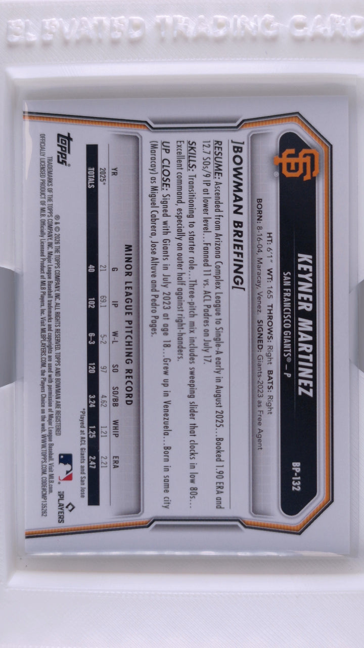 2026 Bowman Baseball Keyner Martinez 