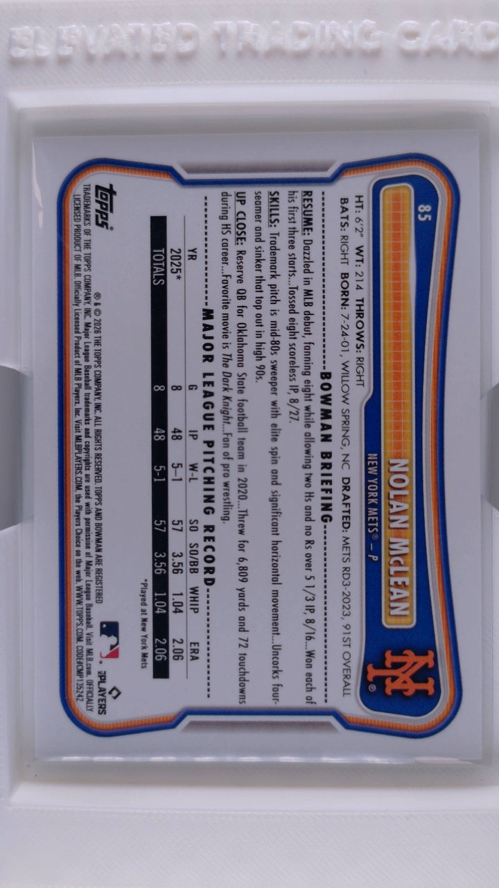 2026 Bowman Baseball Nolan McLean 