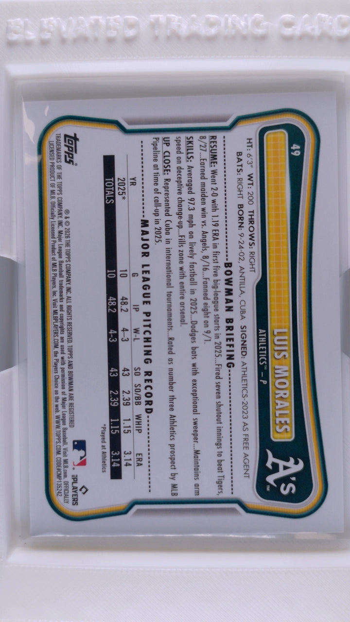2026 Bowman Baseball Luis Morales 