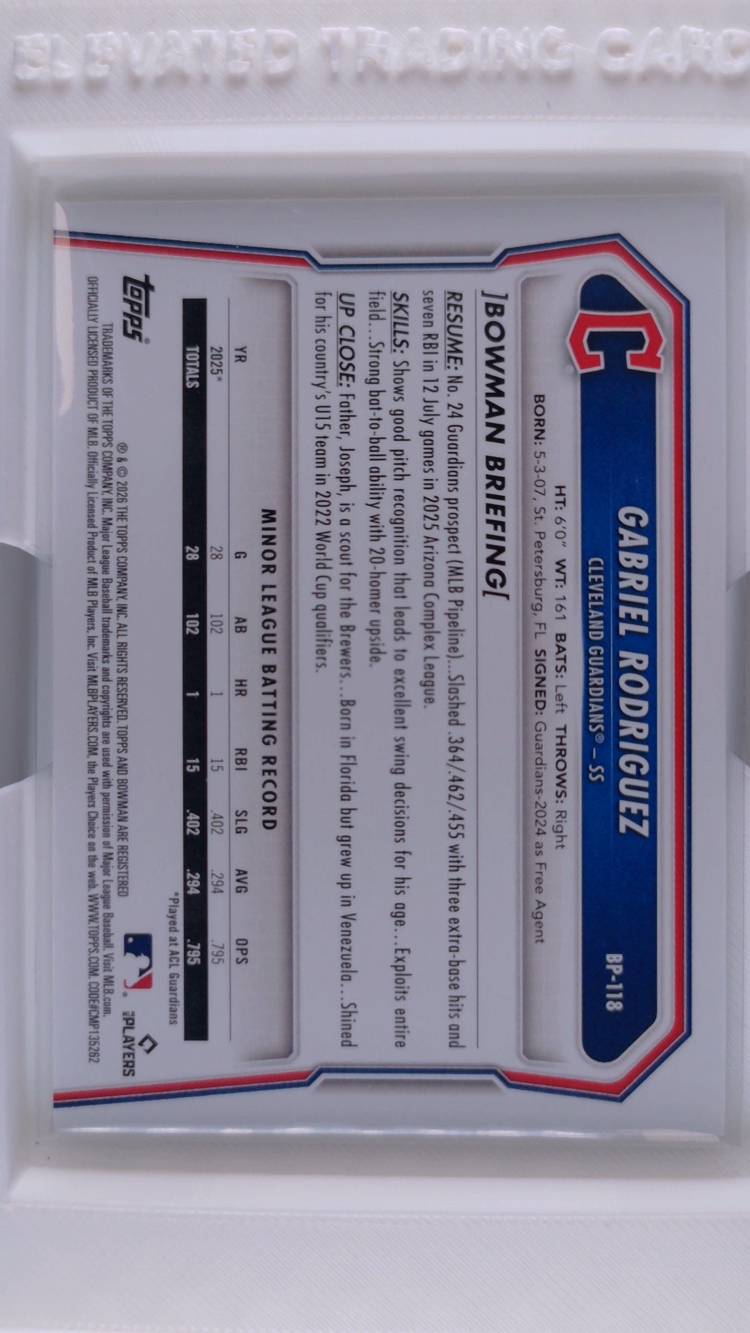 2026 Bowman Baseball Gabriel Rodriguez 