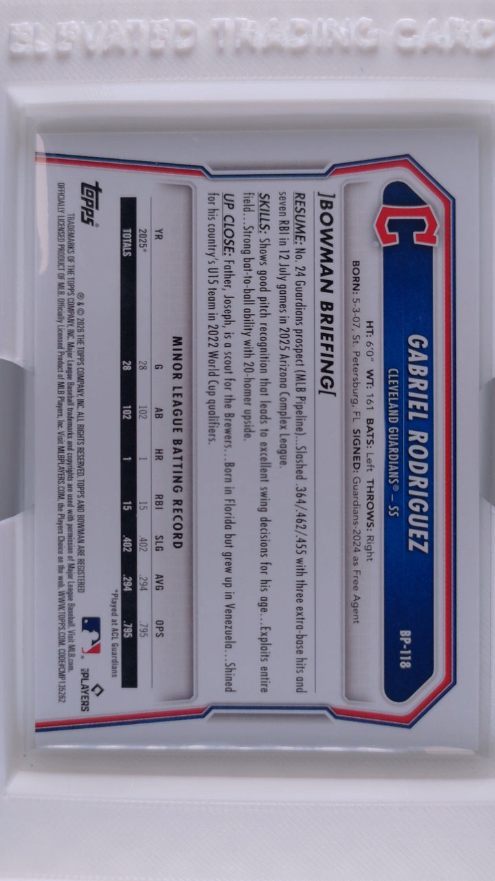 2026 Bowman Baseball Gabriel Rodriguez 