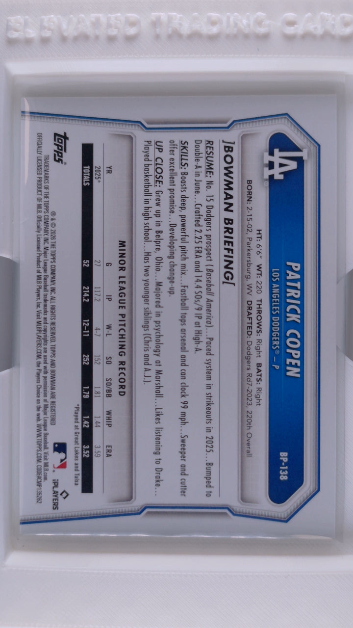2026 Bowman Baseball Patrick Copen 