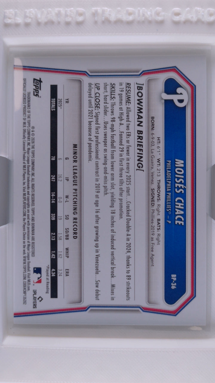 2026 Bowman Baseball Moisés Chace 