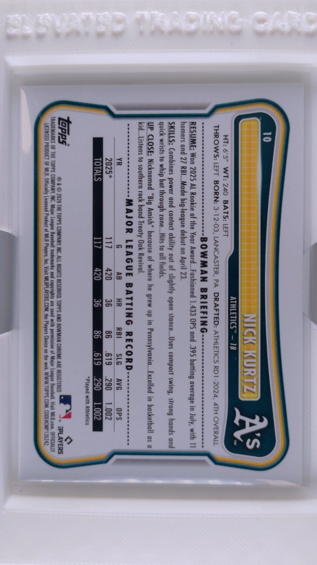 2026 Bowman Baseball Nick Kurtz 