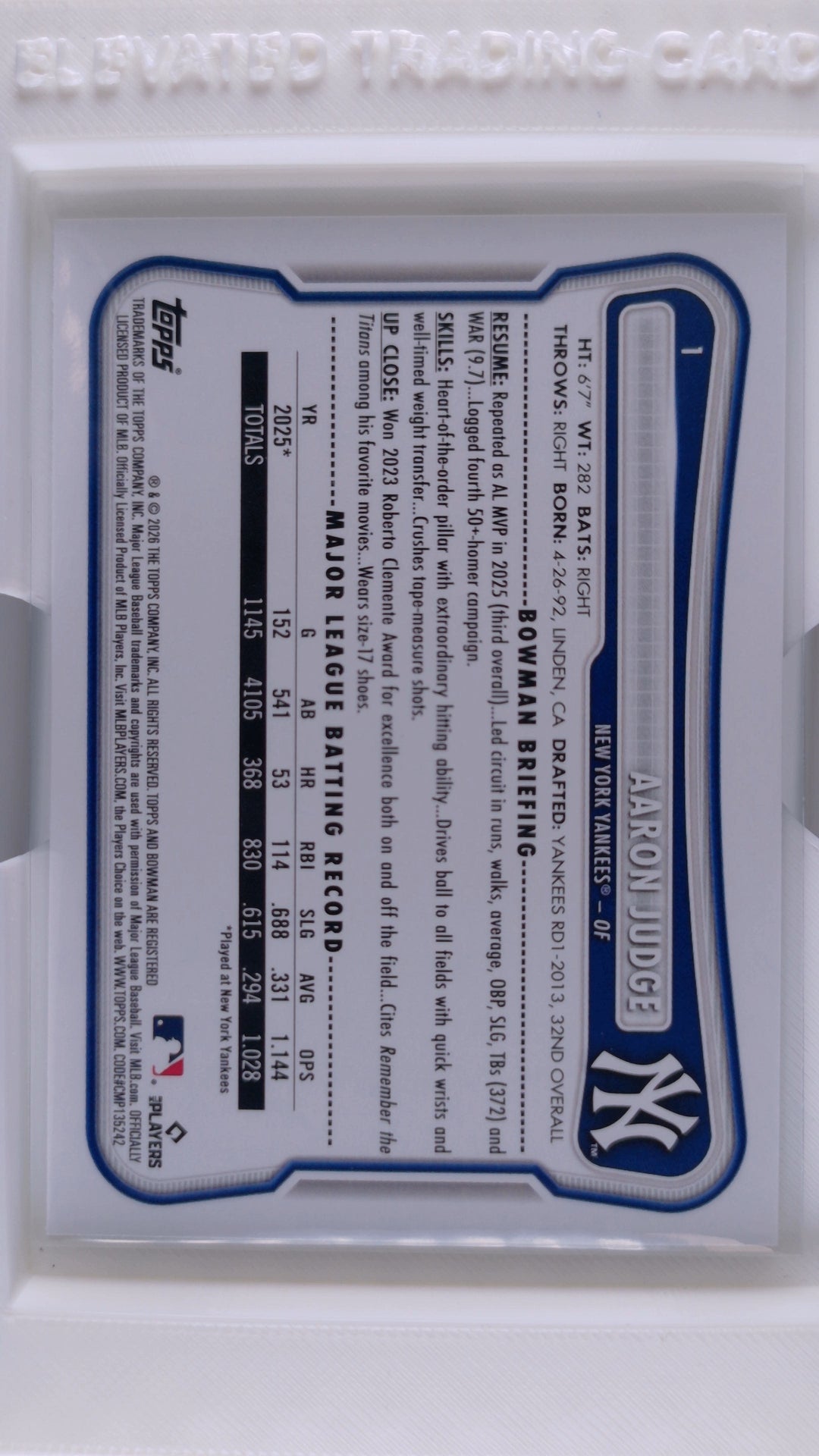 2026 Bowman Baseball Aaron Judge 