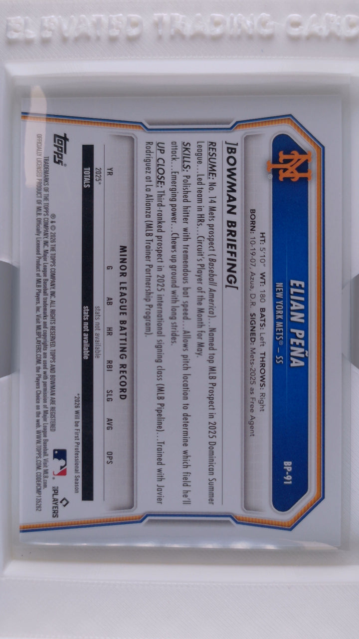2026 Bowman Baseball Elian Peña 