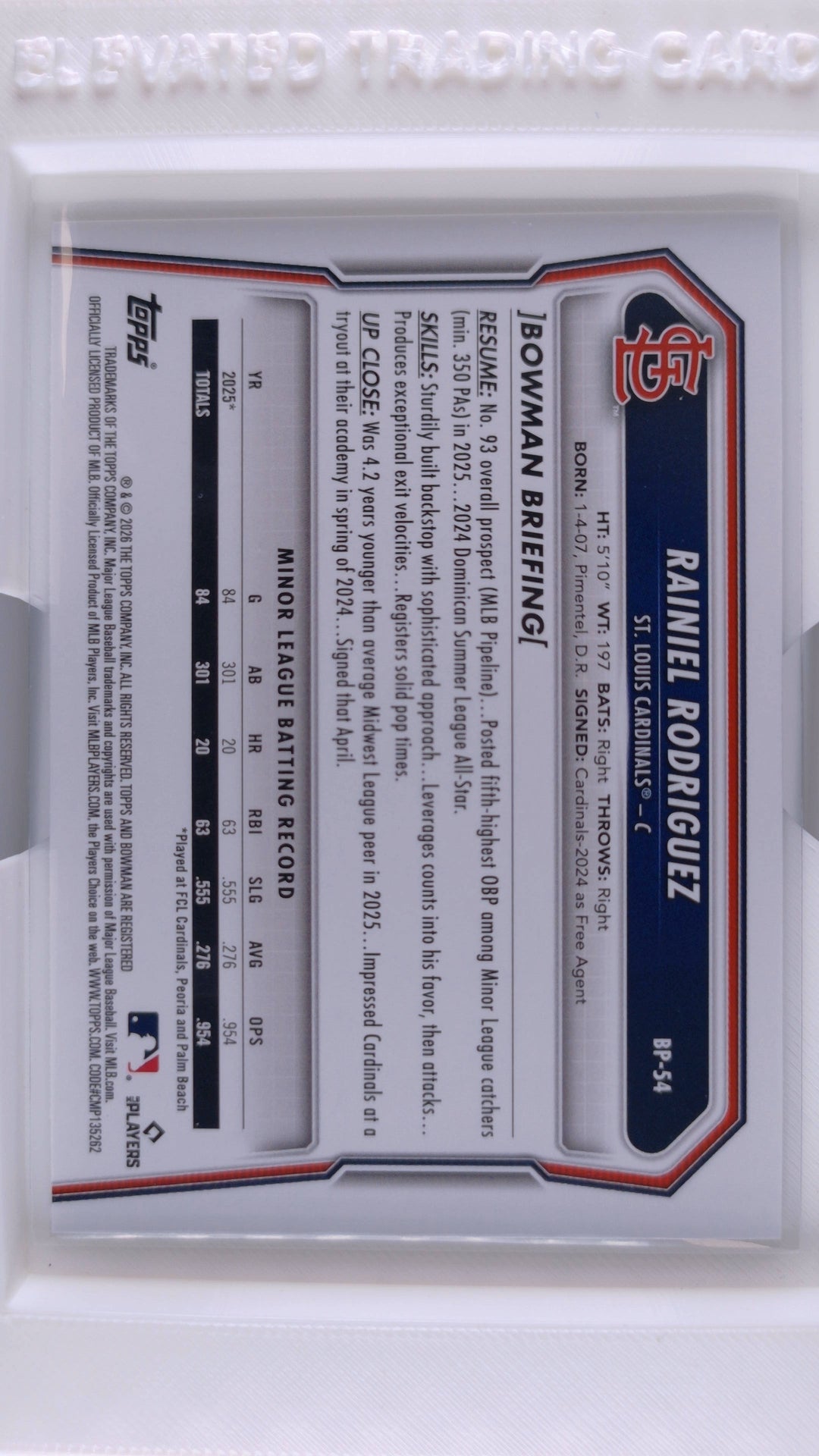 2026 Bowman Baseball Rainiel Rodriguez 