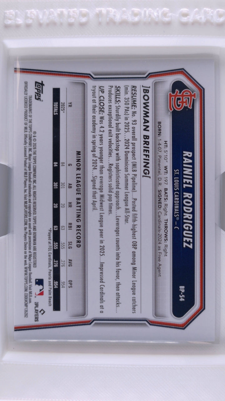 2026 Bowman Baseball Rainiel Rodriguez 
