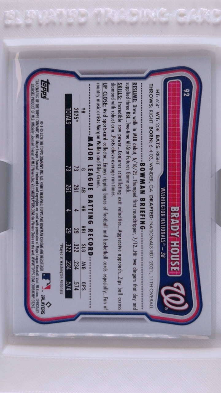 2026 Bowman Baseball Brady House 