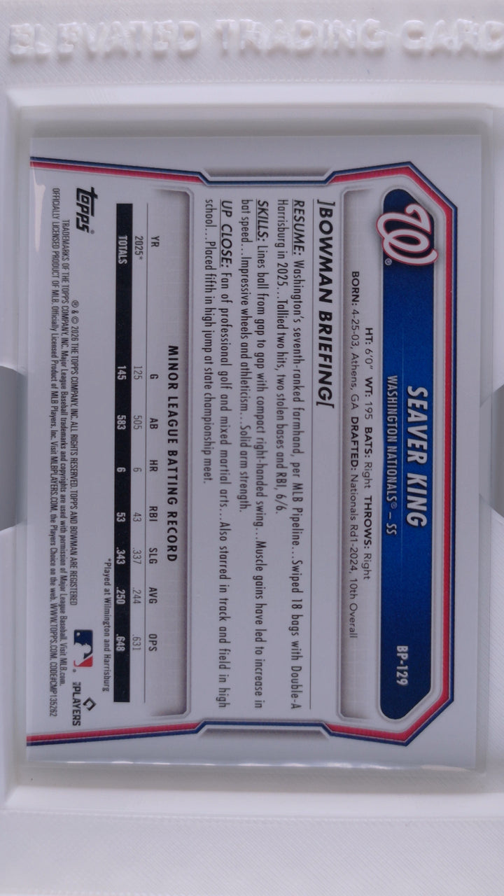 2026 Bowman Baseball Seaver King 