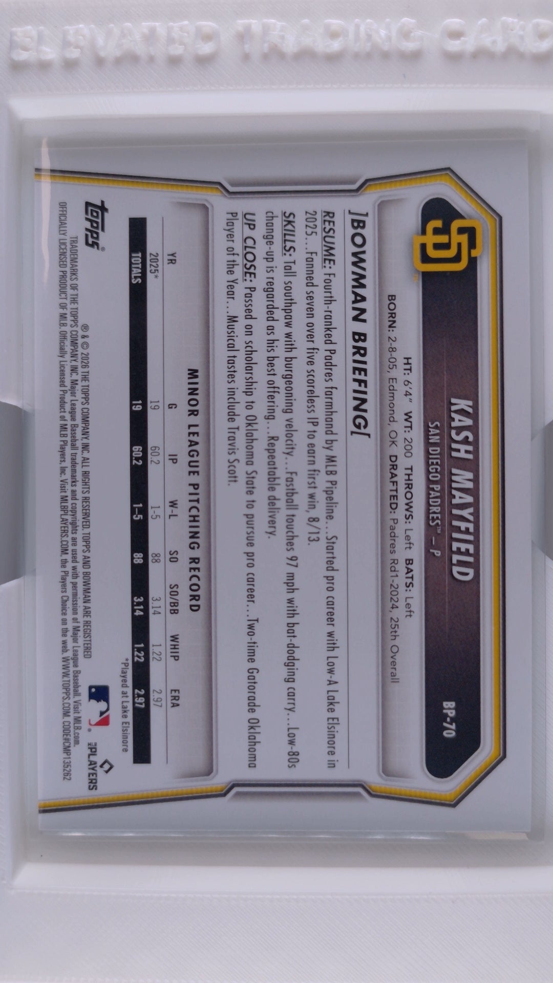 2026 Bowman Baseball Kash Mayfield 