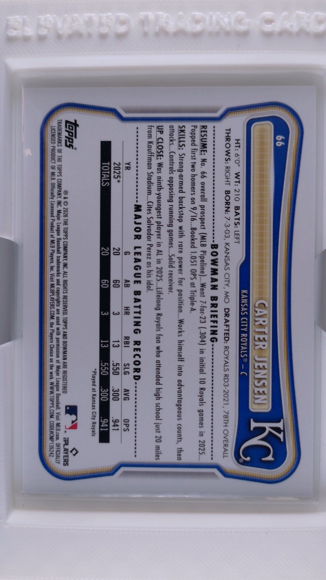 2026 Bowman Baseball Carter Jensen 