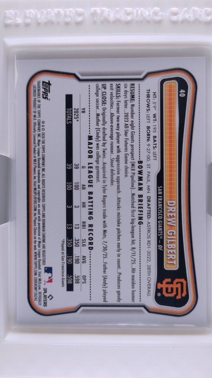 2026 Bowman Baseball Drew Gilbert 