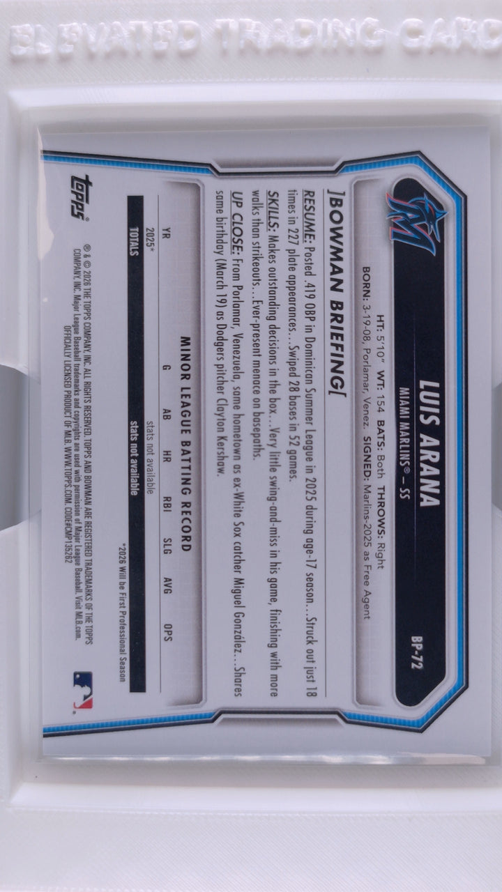 2026 Bowman Baseball Luis Arana 