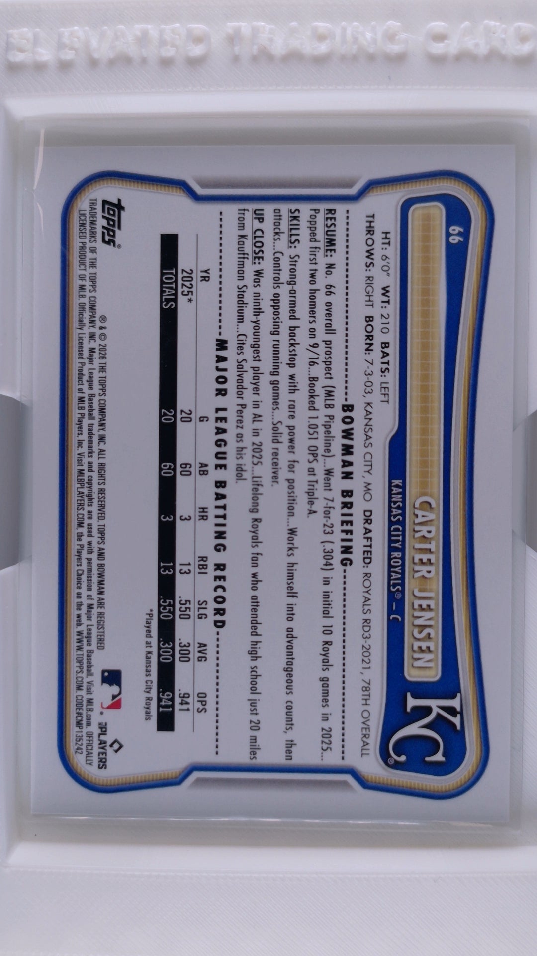 2026 Bowman Baseball Carter Jensen 