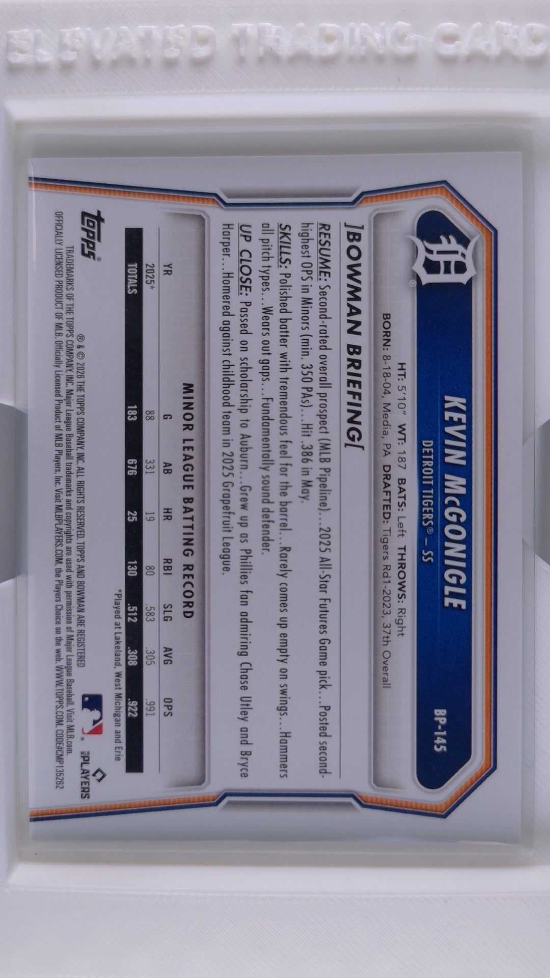 2026 Bowman Baseball Kevin McGonigle 
