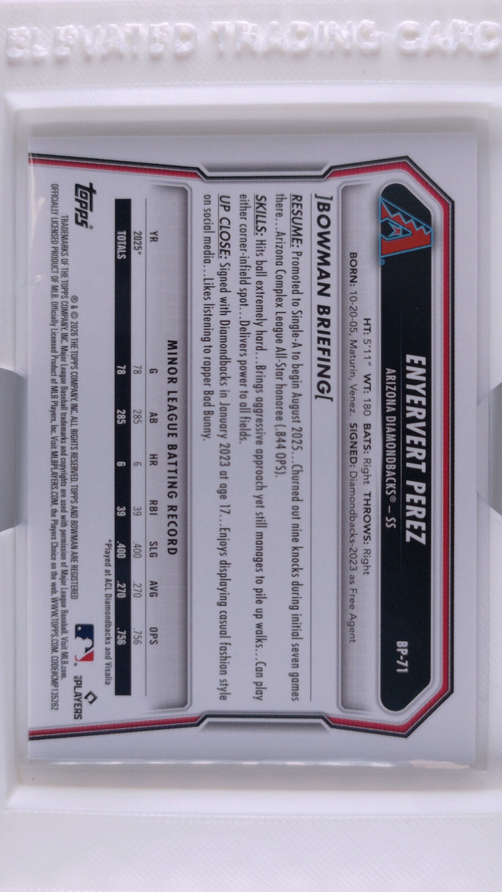2026 Bowman Baseball Enyervert Perez 