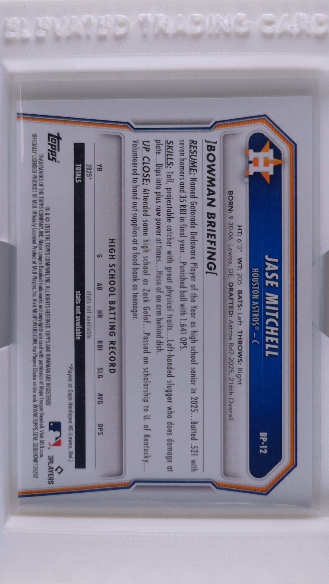 2026 Bowman Baseball Jase Mitchell 