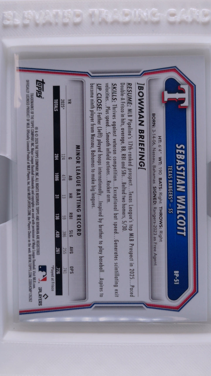 2026 Bowman Baseball Sebastian Walcott 