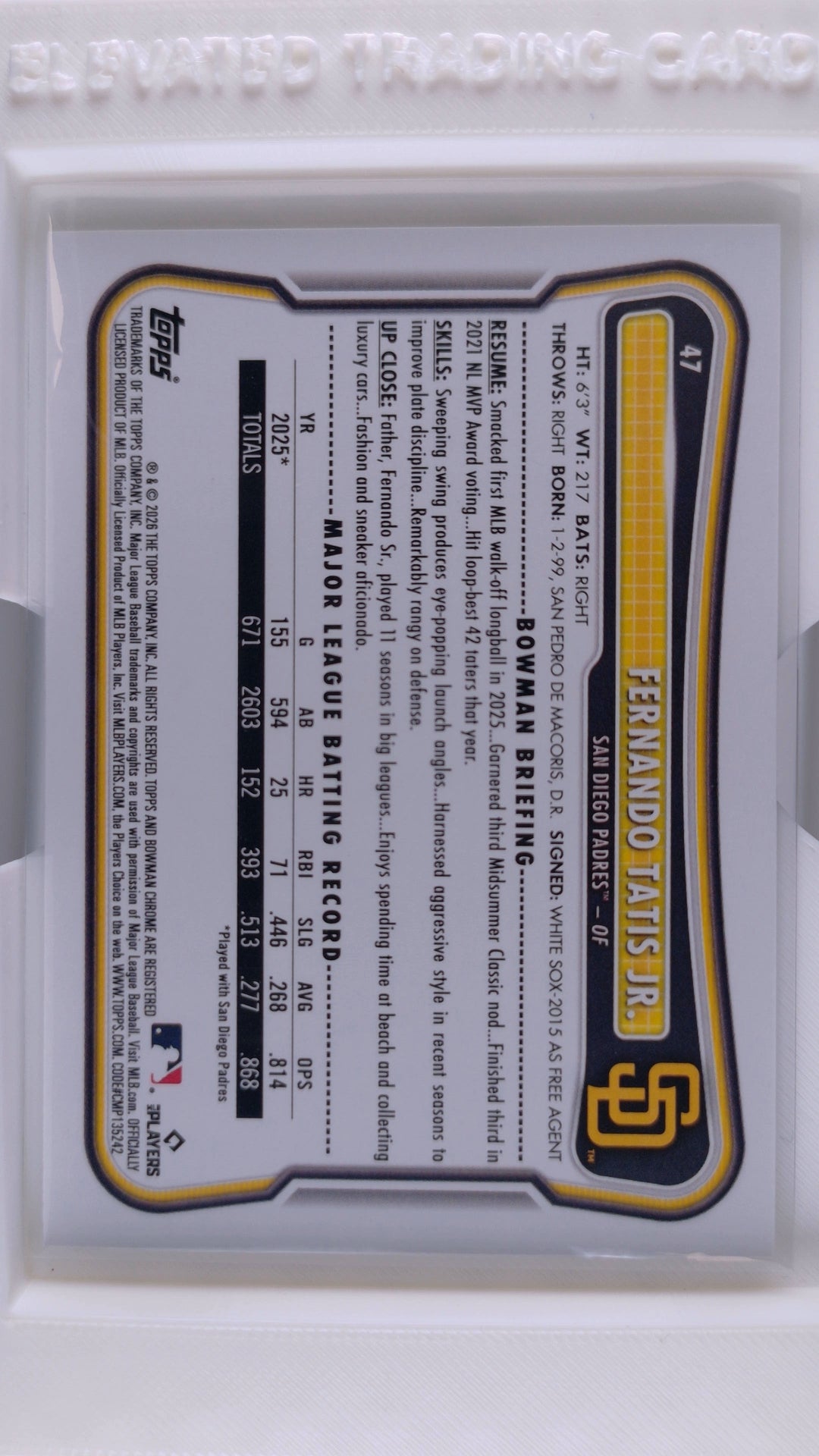 2026 Bowman Baseball Fernando Tatis Jr. 