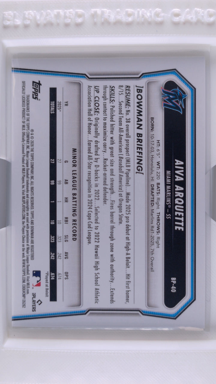 2026 Bowman Baseball Aiva Arquette 