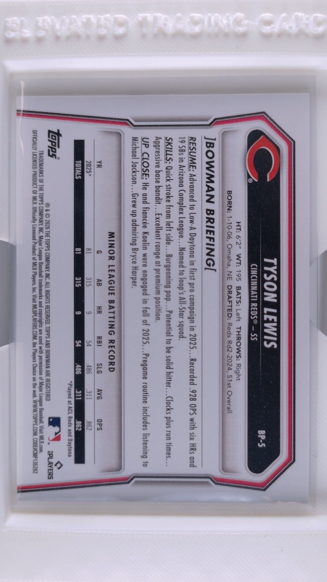 2026 Bowman Baseball Tyson Lewis 