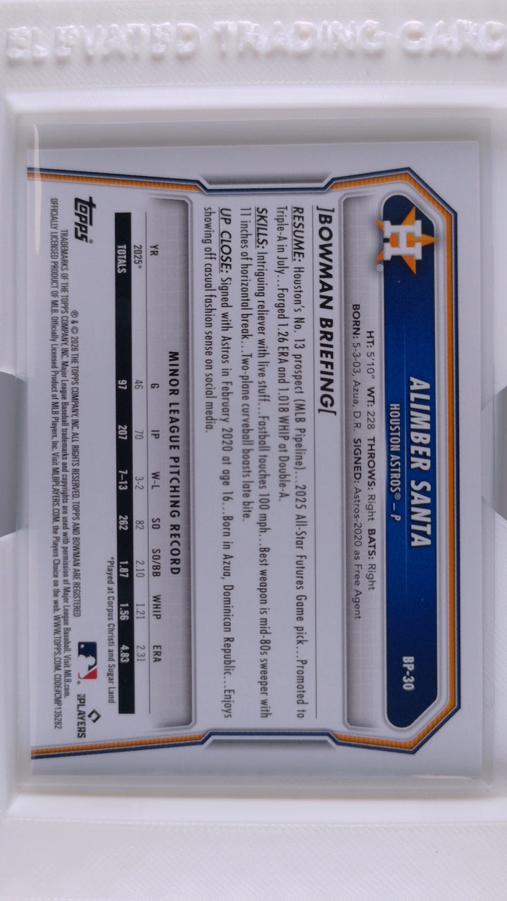 2026 Bowman Baseball Alimber Santa 