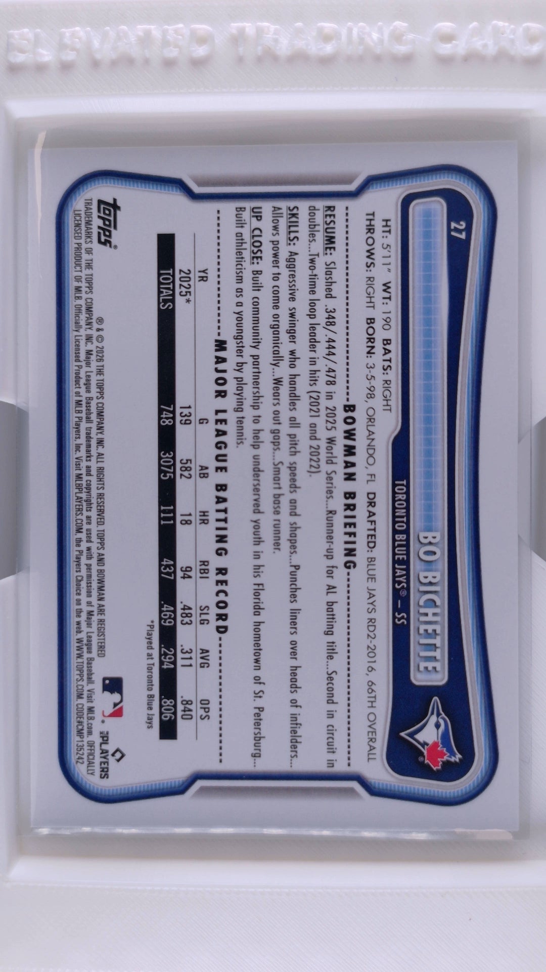 2026 Bowman Baseball Bo Bichette 