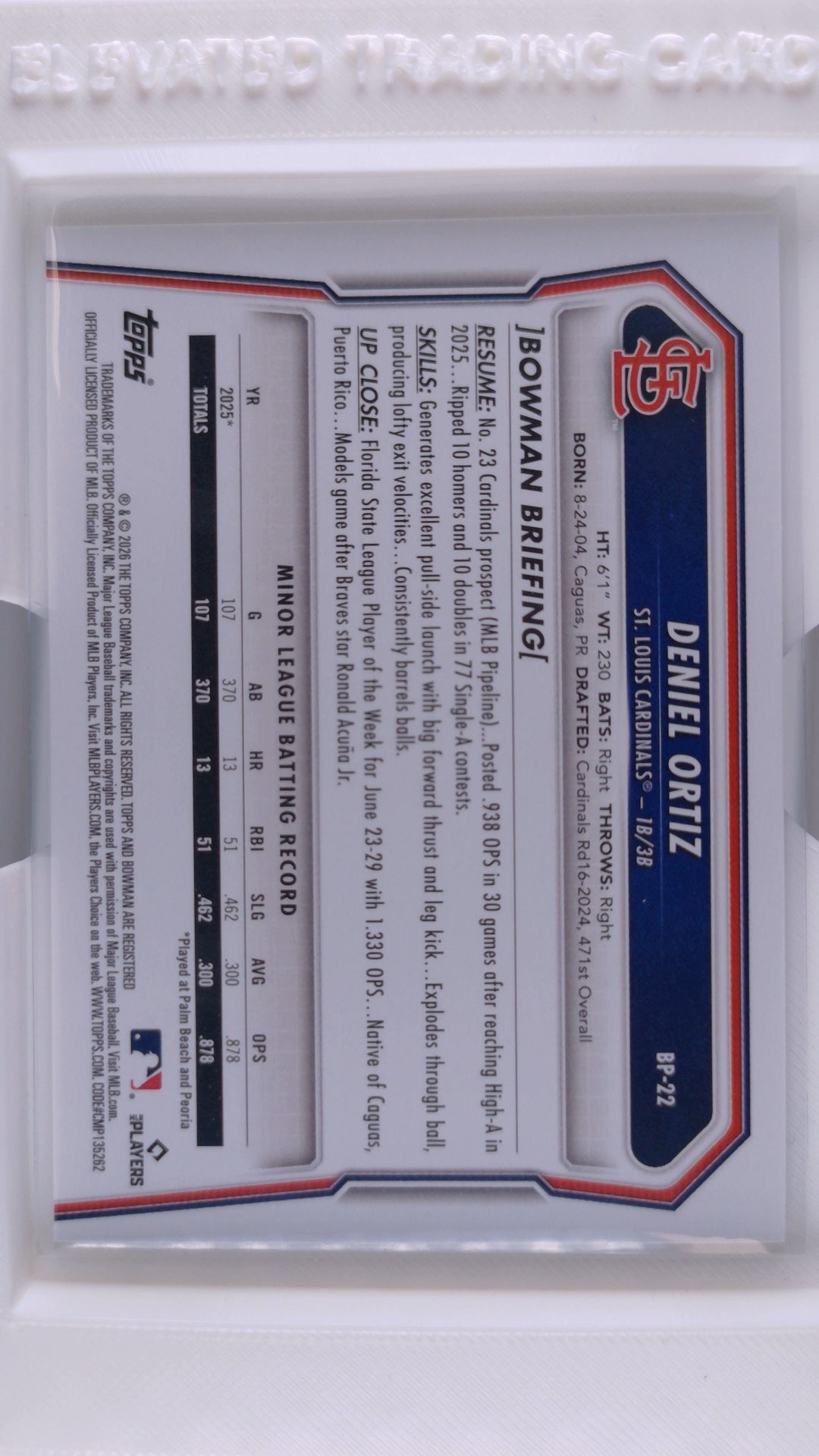 2026 Bowman Baseball Deniel Ortiz 