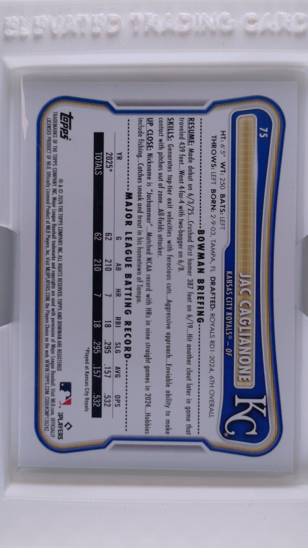 2026 Bowman Baseball Jac Caglianone 